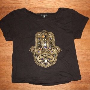 Hamsa Cropped Tee Shirt